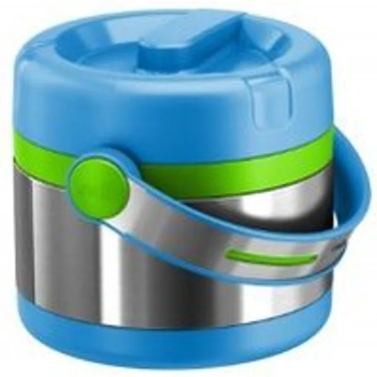 Emsa Mobility Kids Isolier-Speisegefäß, Blau-Grün, 0,65L Thermo Lunches, Edelstahl, 15 x 15 x 15 cm