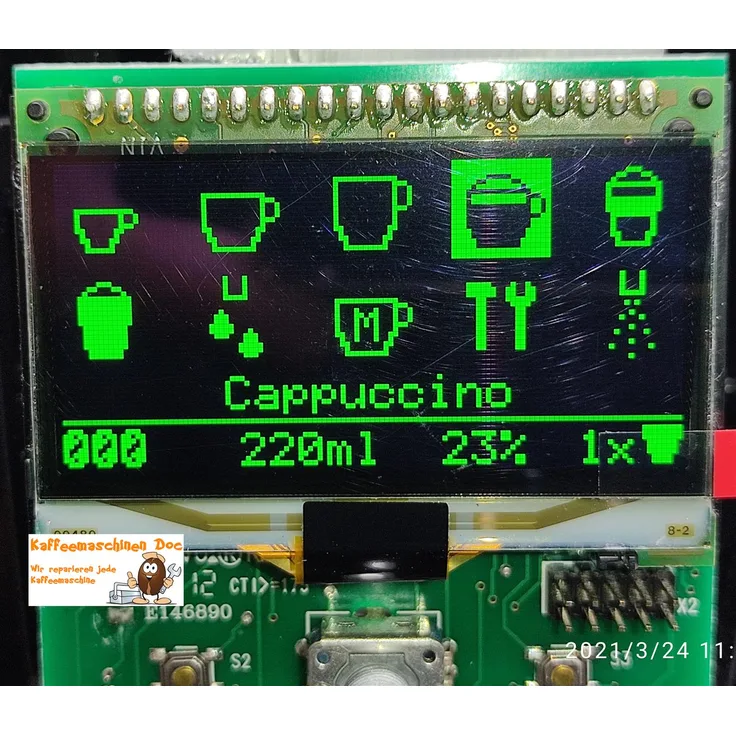 Ersatz Display Modul für Nivona Display Unit EF691 EF 0069348 NICR 83x/84x/85x - Grün