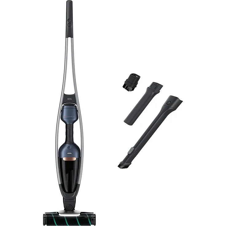 AEG QX9-1-P5IB Handstaubsauger, 55 min Akkubetrieb, freistehend, schonende Power-Softrolle, LED-Frontlicht, Indigo Blue
