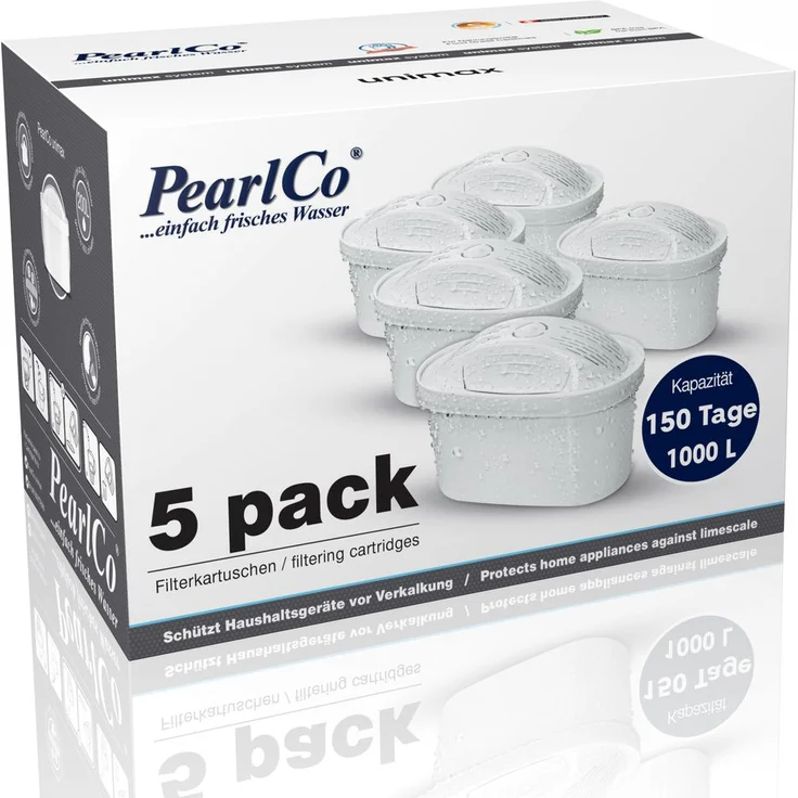PearlCo unimax Kartuschen Pack 5 (komp. mit BRITA Maxtra Filter) – Bild 1