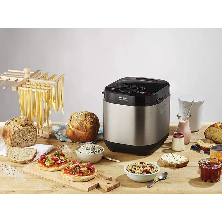Moulinex Brot-Flower Delight Brotbackautomat mit Funktion Joghurt Metall-schwarz 1 kg 720 W – Bild 3