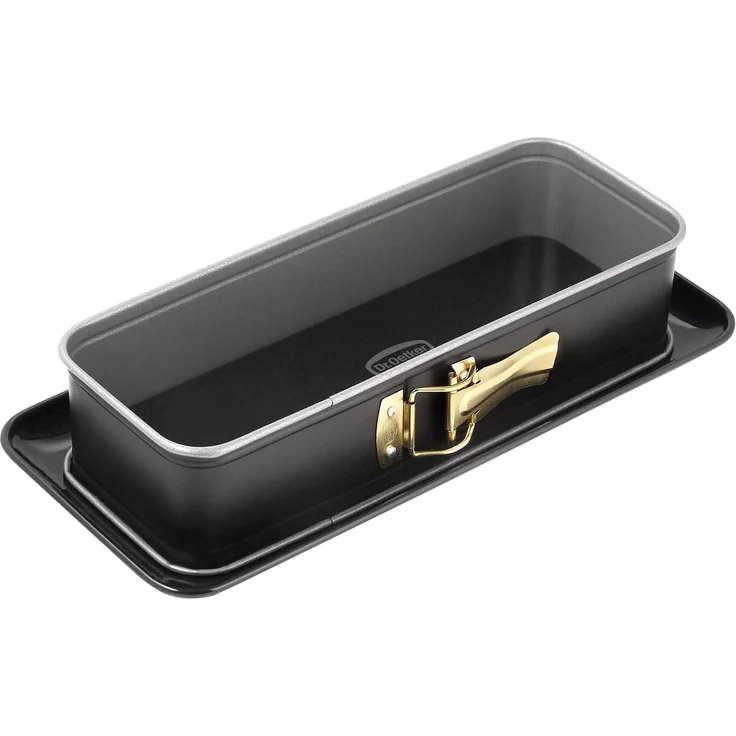 Dr. Oetker Kasten-Springform mit le-Boden 30 x 11,5 cm, eckiges Kuchenblech, lierter Boden, für kleine Blechkuchen, Menge: 1 Stück – Bild 1
