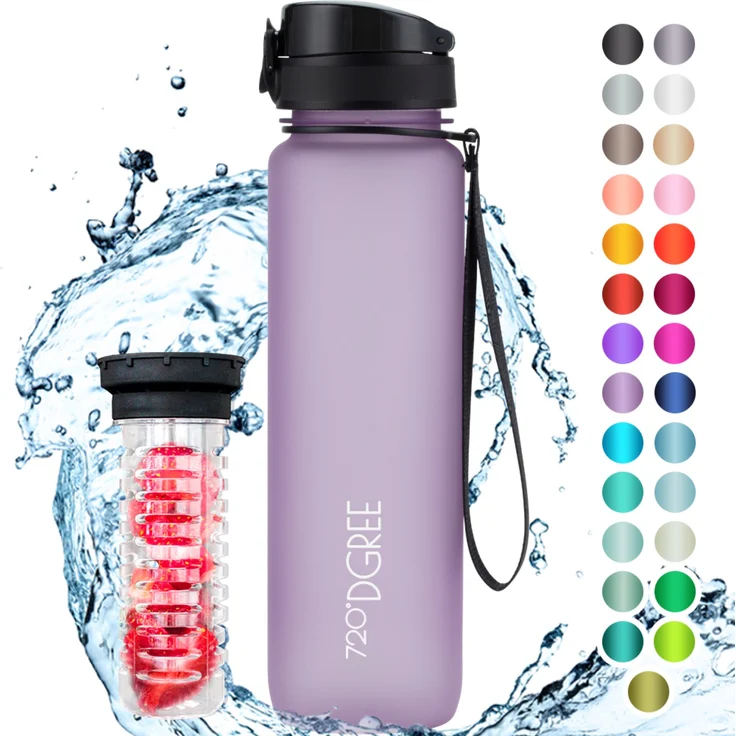 720 DGREE Trinkflasche Wasserflasche Fruchteinsatz 1Liter - BPA-Frei uberBottle lilac – Bild 1