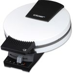 Cloer 181 Waffelautomat für kuchenartige Waffeln - 930 W - Waffelgröße 16 cm - schwere Backplatten - optische und akustische Fertigmeldung - weiß 