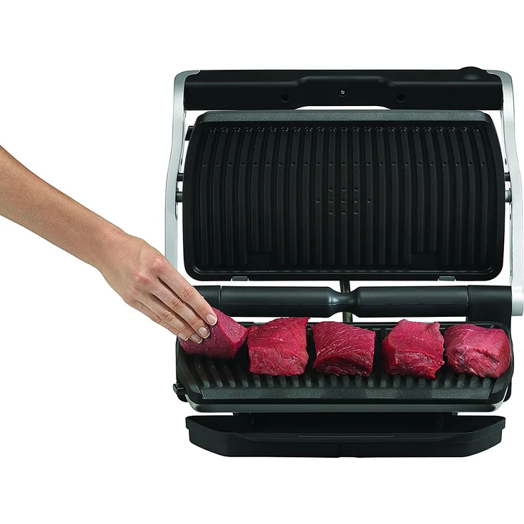Tefal GC722D OptiGrill XL Kontaktgrill mit XL-Grillfläche, 2000W, mit zusätzlichen Temperaturstufen, automatische Anzeige des Garzustands, 9 voreingestellte Programme 40 cm x 20 cm, silber – Bild 10
