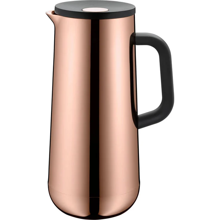 WMF Isolierkanne Thermoskanne Impulse Vintage Kupfer, 1,0 l, für Kaffee oder Tee Druckverschluss hält Getränke 24h kalt und warm – Bild 1