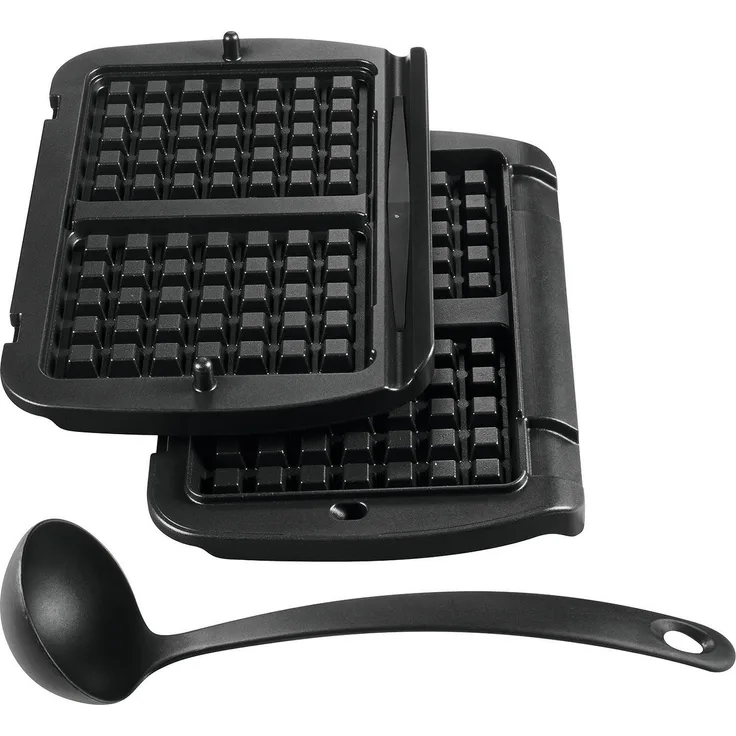 Tefal XA 7238 Waffelplatten für Optigrill+, inkl. Schöpfkelle, schwarz