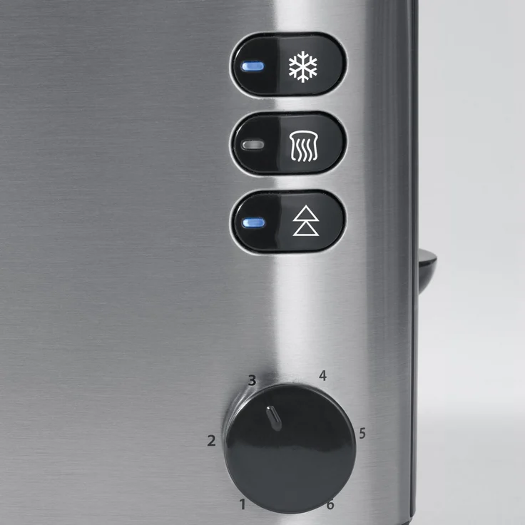 Severin AT 2509 Automatik-Toaster, 1.400 W, 2 Langschlitzkammern, für bis zu 4 Brotscheiben, edelstahl-schwarz – Bild 4