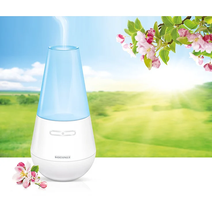Soehnle 68025 Valencia Design Aroma-Diffuser mit Ultraschall, Zerstäuber für eine Beduftung mit Wasser und Duftöl, Farbwechsel, weiß – Bild 3