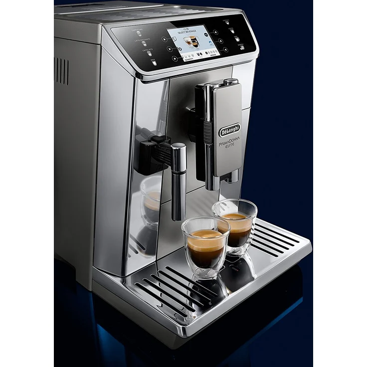 De'Longhi PrimaDonna Elite ECAM 656.55.MS Kaffeevollautomat mit Milchsystem und integriertem Mahlwerk, Cappuccino und Espresso auf Knopfdruck, 3,5 Zoll TFT Touchscreen Farbdisplay und App-Steuerung, Edelstahlfront, silber – Bild 6