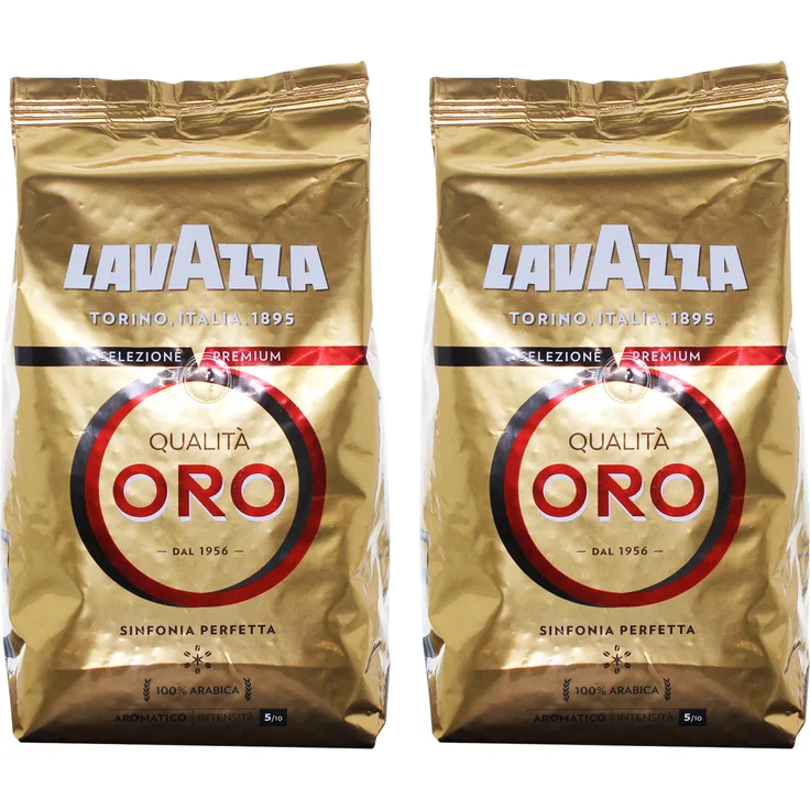Lavazza Kaffee Qualita Oro, ganze Bohnen, Bohnenkaffee, 2er Pack, 2 x 1000g