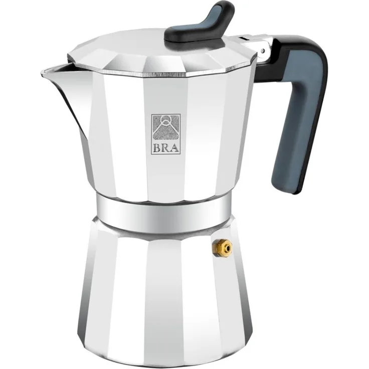 BRA Deluxe2 Espressokocher, Aluminium 3 tazas