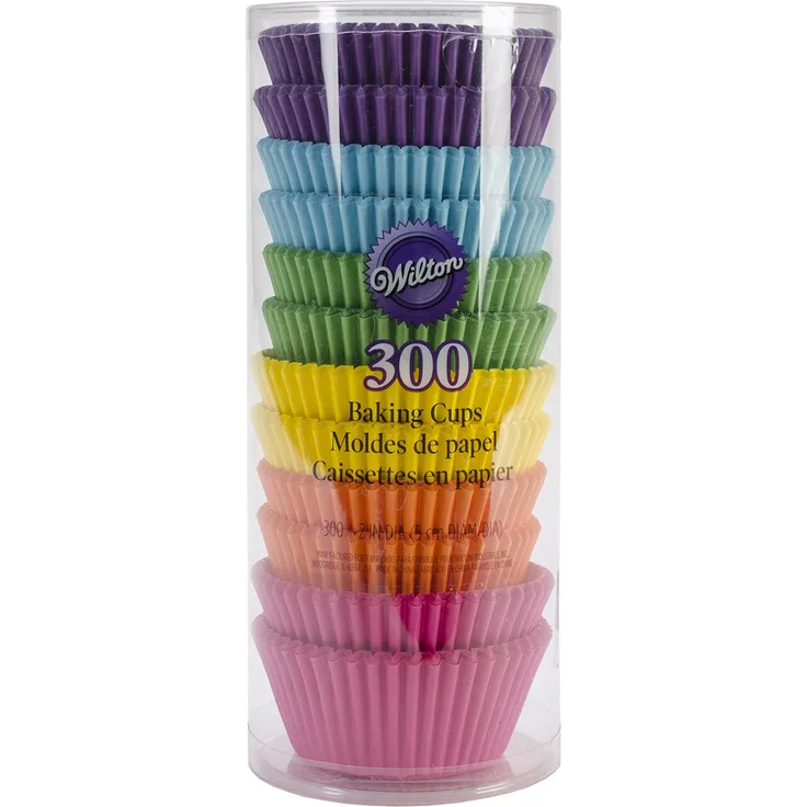 Wilton Backförmchen Regenbogenfarben 300er, Paper, Bunt, 18.11 x 7.62 x 7.62 cm, 1 Einheiten