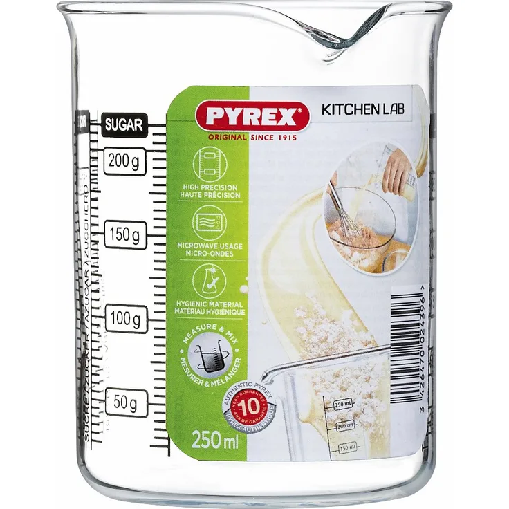 Pyrex 255040 Kitchen Lab Messbecher, 0,25 L