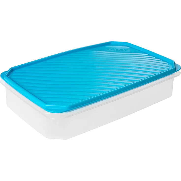 TATAY Vorratsdose, rechteckig, 2,1 l Kunststoff 28,5 x 18,5 x 6 cm, Kunststoff, blau, 2.1L