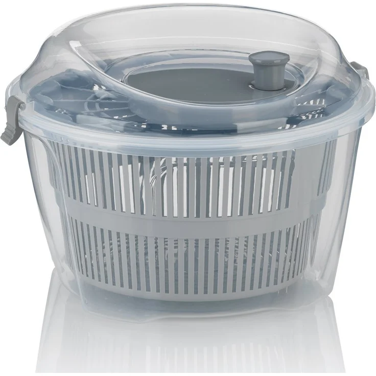 Kela 11907 Salatschleuder mit Kurbeltechnik, Grau, 4,4 l, 24,5 cm Durchmesser, Mailin – Bild 1