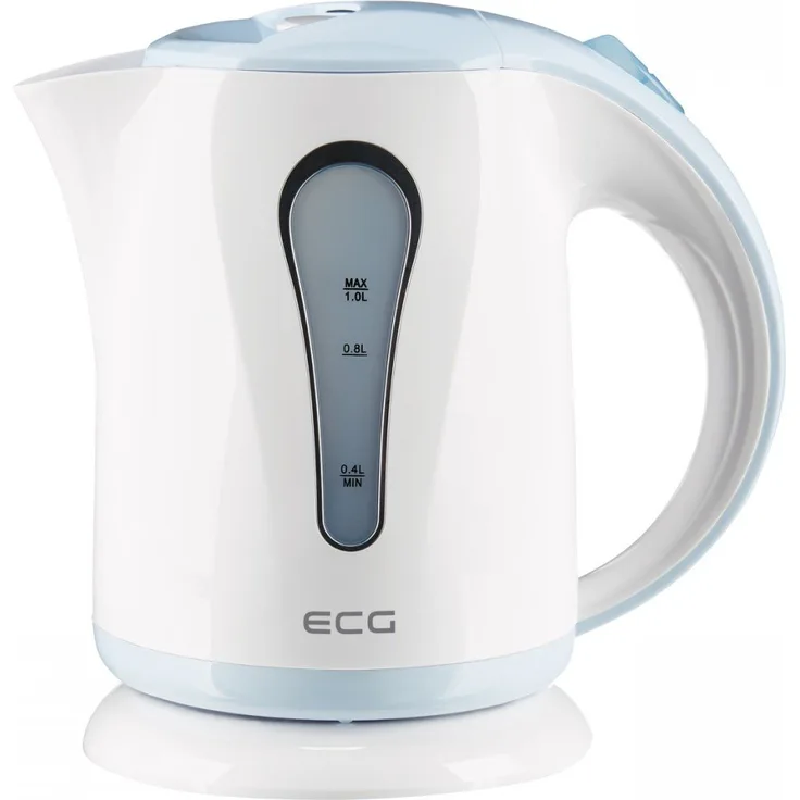 ECG RK 1022 Blue, Wasserkocher, 1 Liter, Blau-weiß, Plastik