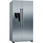 Neff KA3923IEO Side-by-Side-Kühlschrank, freistehend, silber, NoFrost, Wasser- und Eiswürfelspender, Festwasseranschluss, Schnellkühlen und -gefrieren, Breite 90.8 cm