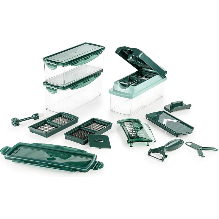 Genius Nicer Dicer Plus 18 Teile, Kunststoff, smaragdgrün, 26 x 9 x 13 cm – Bild 1