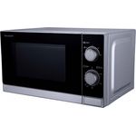 Sharp R200INW Mikrowelle, Standgerät, 20 Liter Garraum, 800 Watt, 5 Leistungsstufen, Timer von 35 Minuten bis 00 Sekunden, gewichtgesteuertes Auftauen, Energiesparmodus, Glasdrehteller 25,5 cm, silber