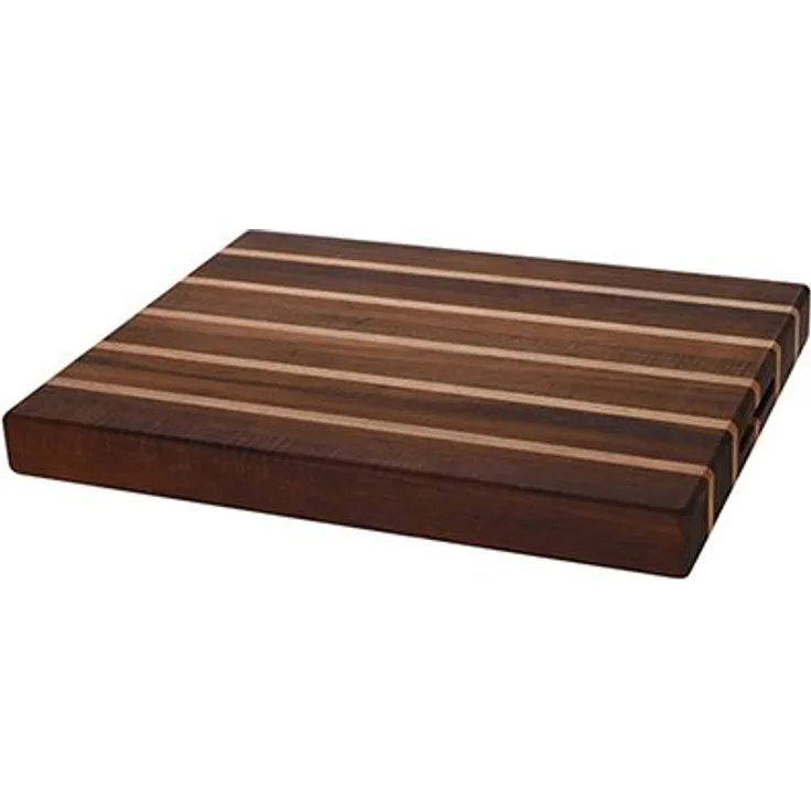 Grunwerg Rockingham Forest Multi-Holz Schneidebrett ? Akazie, Verkohlte Akazie & Kautschukholz ? Rechteckig, 35 x 25 x 4,5 cm, Extra-dick