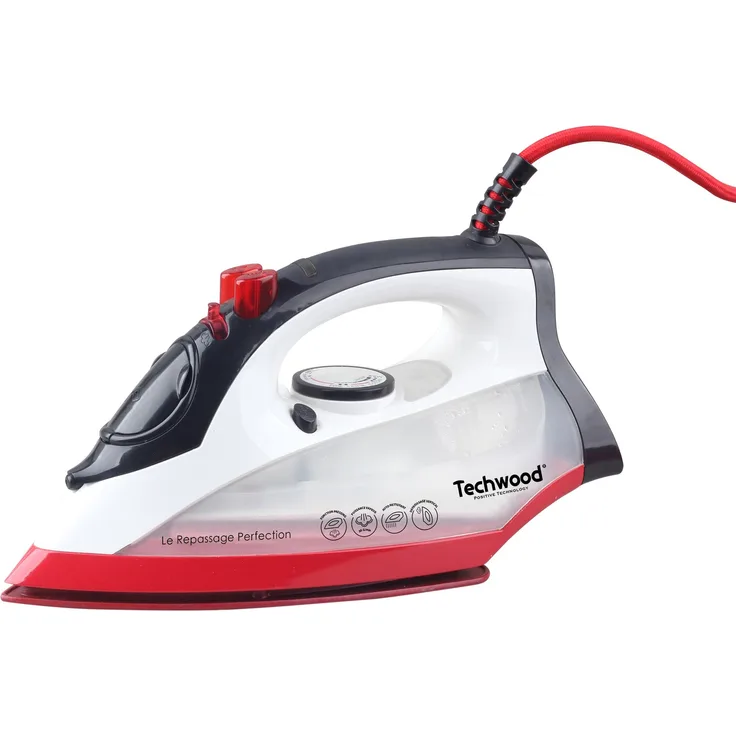 TECHWOOD Eisen A Bügeln Schwarz Weiß und Rot