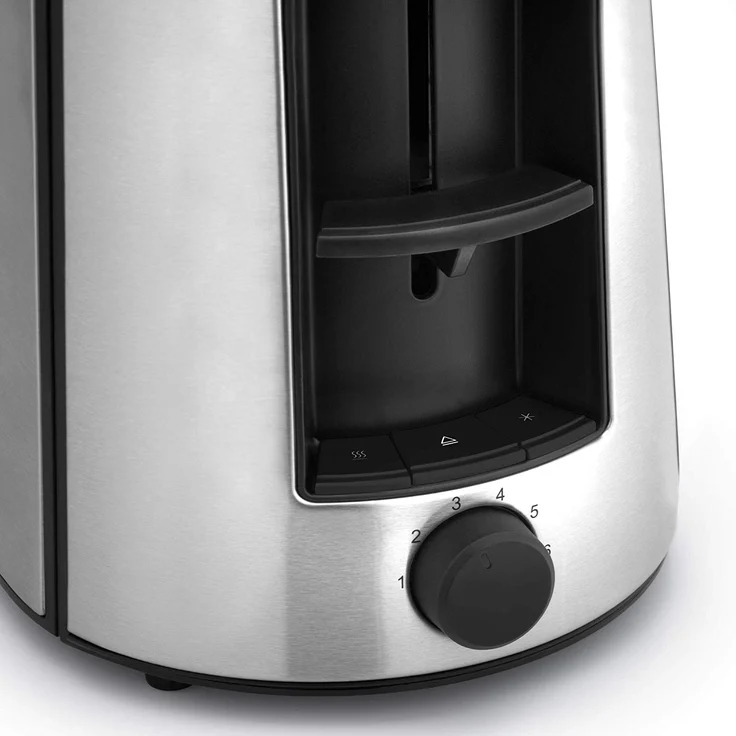 WMF Bueno Pro Toaster, 870 W, Doppelschlitz, Brötchenaufsatz, 6 Bräunungsstufen, Edelstahl, silber-schwarz – Bild 2