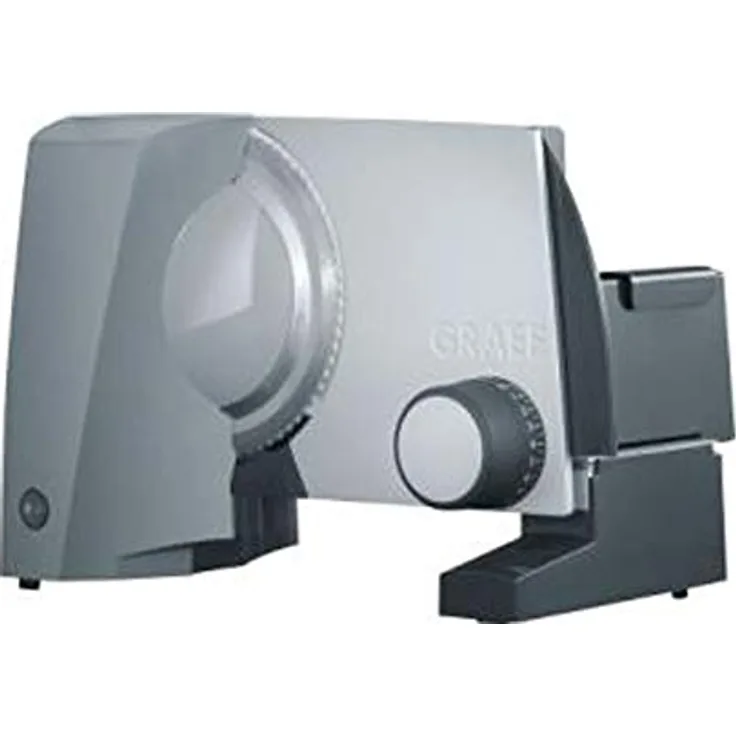 Graef G50 Sliced Kitchen Allesschneider, 170W, Metall, 170 mm Wellenschliffmesser, Messerabdeckplatte aus Kunststoff, grau