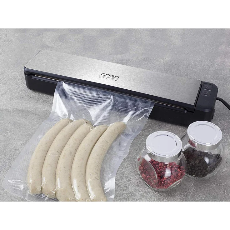 CASO VC6 Vakuumierer - Vakuumiergerät, Lebensmittel bleiben bis zu 8x länger frisch - ganz natürlich ohne Konservierungsstoffe, 30cm lange und stabile Schweißnaht, 10 Profi-Folienbeutel – Bild 3