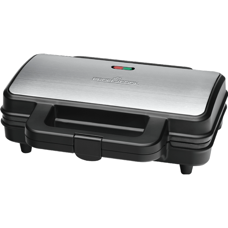 ProfiCook PC-ST 1092 Sandwichtoaster, extra große Sandwichplatten für amerikanische XXL-Toastscheiben, Edelstahleinlage, Antihaftbeschichtung, 2 Kontrolleuchten