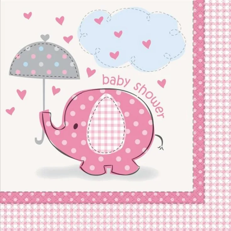 servietten Babyparty rosa 33 x 33 cm 16 Stück