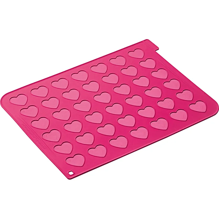 Silikomart 23.043.00.0065 MAC03 HEART - SILICONE MAT N.42 MACARON 38X35 MM
