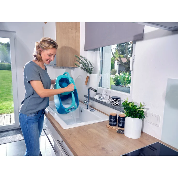 Leifheit Set Clean Twist Disc Mop Ergo 2.0 Wischmop-Set mit Eimer, Bodenwischer mit Mikrofaser Bezug, für Fliesen & Laminat, mit Click-System & Schleudertechnologie (52101) – Bild 7