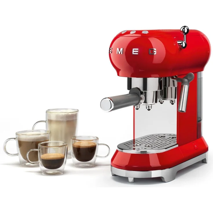 Smeg Espresso-Kaffeemaschine ECF01RDEU, 1350, Kunststoff, 1 Liter, Rot – Bild 2