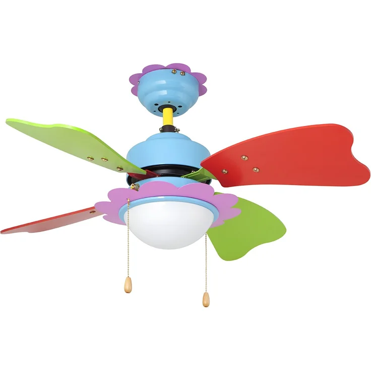 Orbegozo DC 62075 – Deckenventilator für Kinder, mit Licht, 4 Flügel, 50 W