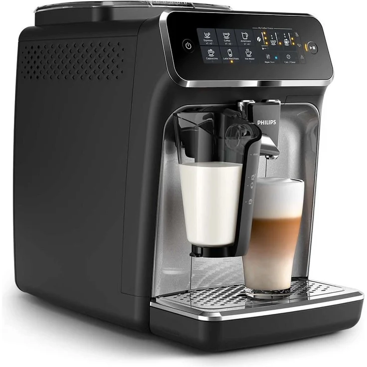 Philips 3200 Serie EP3246-70 Kaffeevollautomat, 5 Kaffeespezialitäten (LatteGo Milchsystem) Schwarz-Silber-lackiert – Bild 2