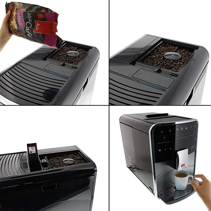Melitta Caffeo Barista T Smart F830-101, Kaffeevollautomat mit Milchsystem und integriertem Mahlwerk, Smartphone-Steuerung mit Connect App, One Touch Funktion, Silber-Schwarz – Bild 4