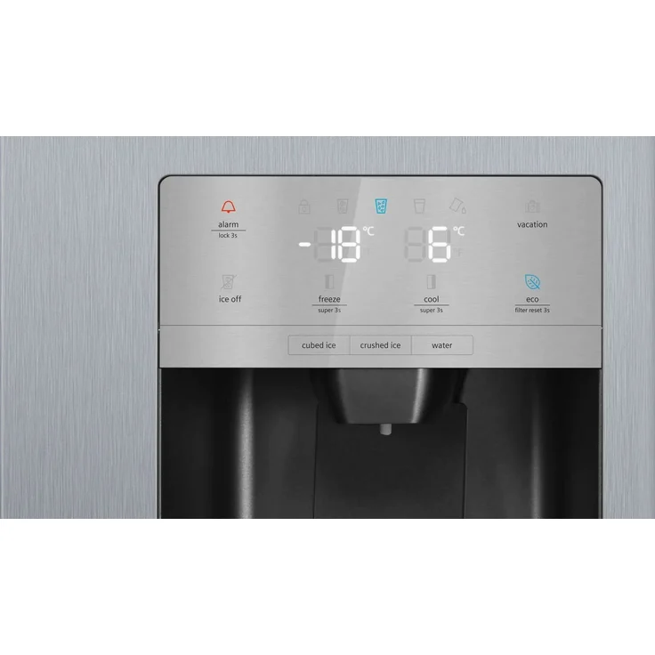 Siemens KA93GAIEP Side-by-Side-Kühlschrank, freistehend, silber, NoFrost, Schnellkühlen, Schnellgefrieren, Wasser- und Eiswürfelspender, Festwasseranschluss, Breite 90.8 cm – Bild 3