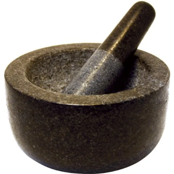 JADE TEMPLE 17036 Steinmörser mit Stössel, Granit,grau 14.5 x 16.5 x 16.5 cm – Bild 1