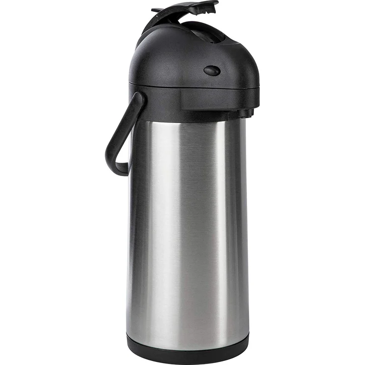ONVAYA Airpot Pumpkanne 5 Liter Isolierkanne Thermoskanne Getränkespender Edelstahl mattiert Kaffeekanne Doppelwandig
