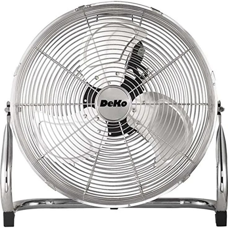 Deko B141 Leistungsstarker Boden-Ventilator in Chrom, 120 W