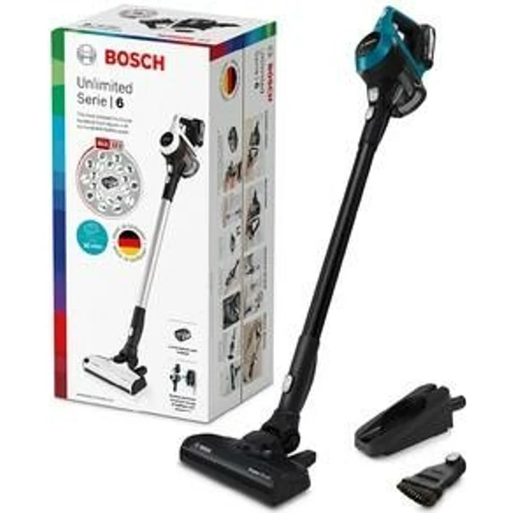 Bosch BKS6111P Unlimited Serie 6 Handstaubsauger, 30 min Akkubetrieb, Akkuwechsel-Option, blau – Bild 5