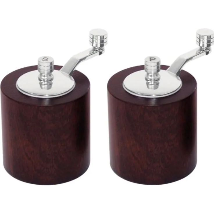 Olympia Salz- und Pfeffermühlen-Set aus dunklem Holz, Küchengewürzspender