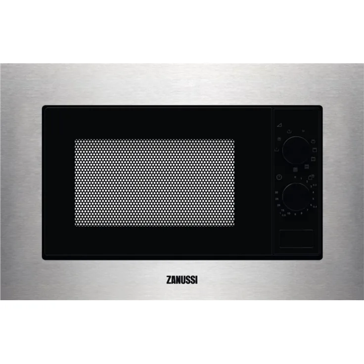 Zanussi ZMSN6DX Mikrowelle mit Grill, Einbaugerät Edelstahl, 60 cm, 700 Watt, 20 Liter Garraum, edelstahl