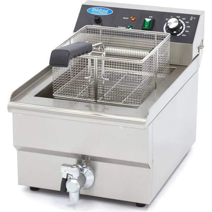 Elektrisch Fritteuse 1 x 16L mit Wasserhahn