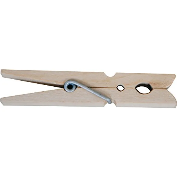 MSV 100295 24 Stück Wäscheklammern Riesen-Holz Birke 10 x 0,1 x 0,1 cm