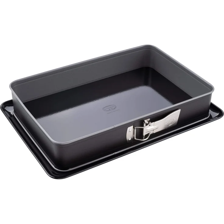Dr. Oetker Rechteck-Springform mit le-Boden 38 x 25 cm mit Servierboden, eckiges Kuchenblech, für große Blechkuchen, Serie Back-Idee Kreativ, Menge: 1 Stück – Bild 2