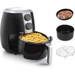 Tristar Heißluftfritteuse und 3tlg. Zubehörset, Fritteuse ohne Öl, 1500 Watt, 3,5 Liter Volumen, schwarz, ABS Kunststoff, FRS6989
