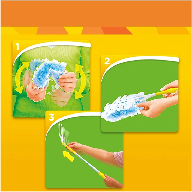 Swiffer Staubmagnet XXL Starterkit und zwei Tücher, 90 cm Teleskopstiel – Bild 6