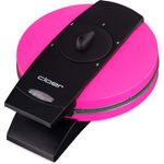 cloer 1627-11 Waffelautomat für klassische Herzchen-Waffeln - 930 W-Waffelgröße 15,5 cm-stufenlos wählbarer Bräunungsgrad, Pink
